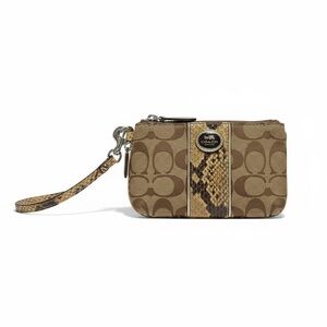 Coach Heritage Collection Logo C & Snakeskin Wristlet